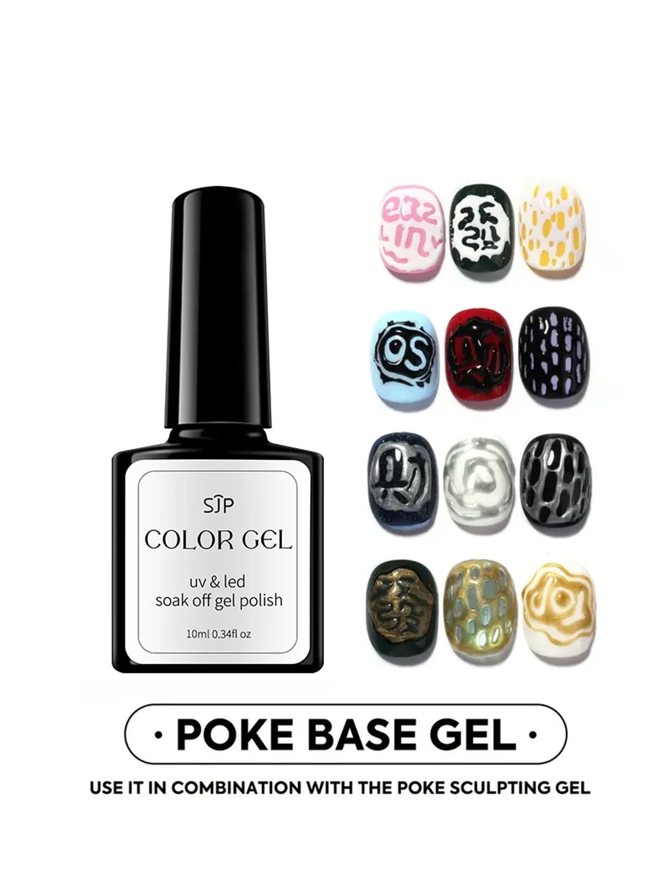 2-piece Bubble Nail Polish Poke Net White Wave Hole Saturation Qme