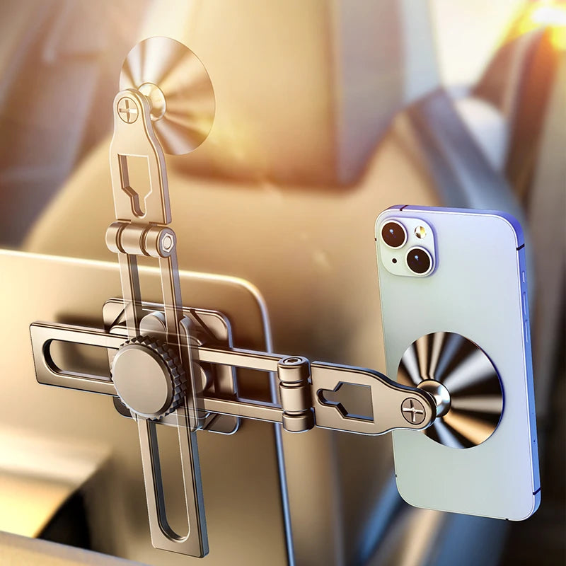 Magnetic Car Phone Bracket Aluminum Alloy Foldable Mobile Phone Mount Stand 360 Degree Rotary Suspension for Tesla Model 3 X Y S Qme Default Title