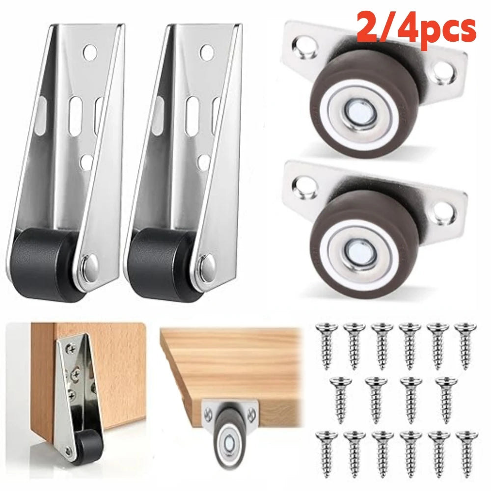 Mini Silent Furniture Wheel Side Mounted Directional Wear-resistant Sliding Door Roller Office Furniture Rubber Caster Wheel Qme