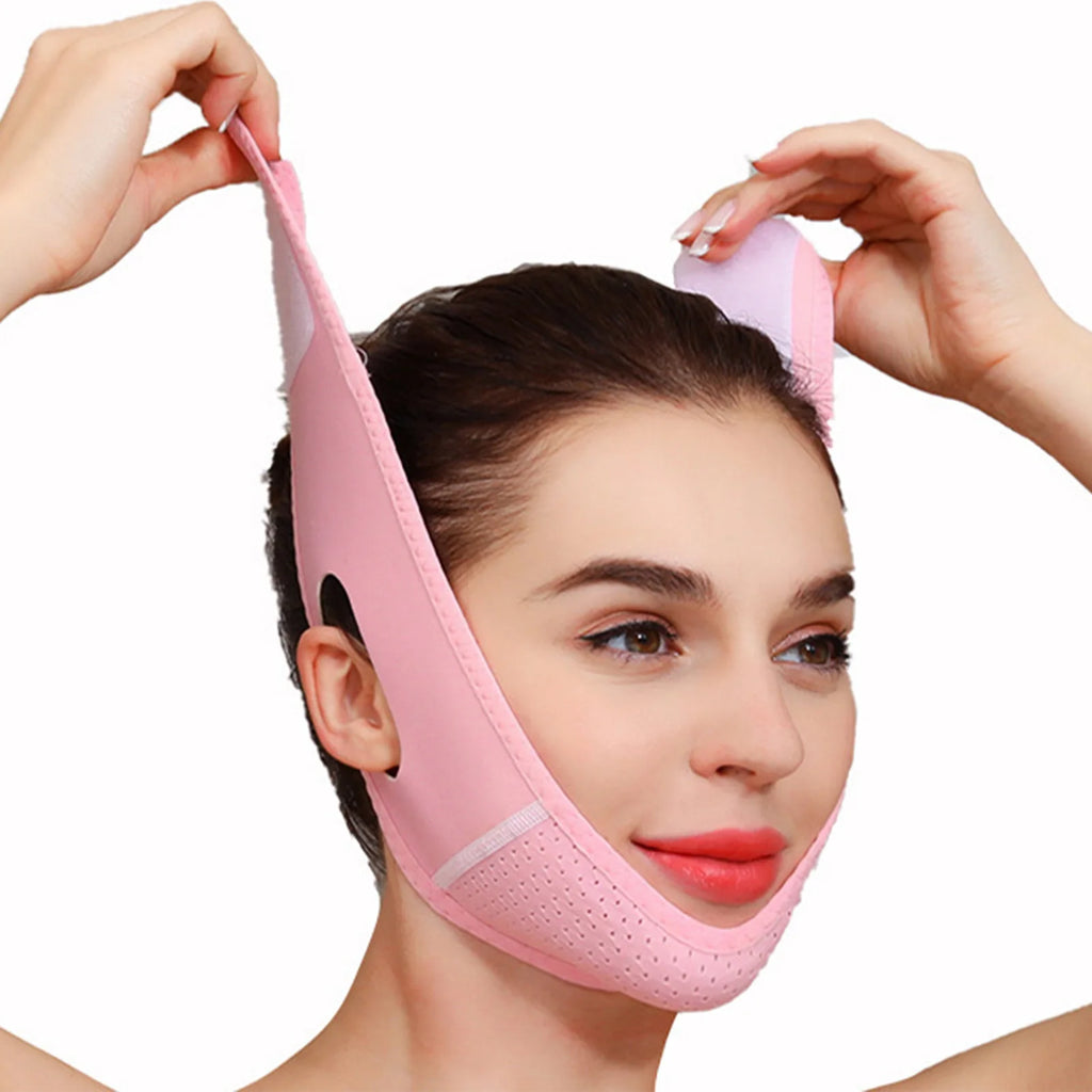 Face Lift V Shaper Mask Facial Slimming Bandage Chin Cheek Up Belt Qme