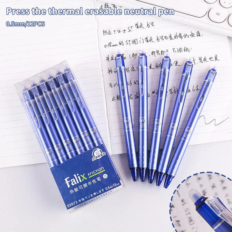 Erasable Gel Pen Press Ballpoint School Office Stationery Supplies Qme