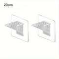 Punch Free Clear Acrylic Shelf Support Brackets, Adhesive Layer Board Holders for Wardrobe Cabinet Qme 20pcs 2.76inch