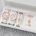 7PCs/Set Women's Watch Combination Set New Creative Trendy Watch Leather Watch Silicone Watch Jewelry Set Box Not Included Qme Other