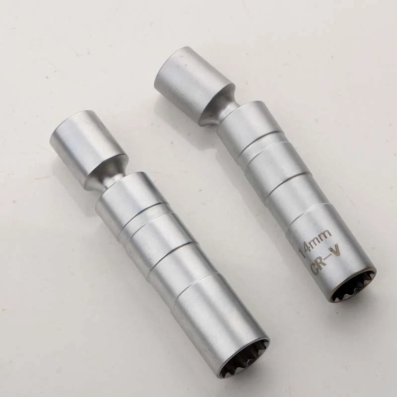 Spark Plug Socket Wrench Adapter 14mm16mm Set Universal Joint with Magnetic Flexible Socket Thin Wall 3/8" Drive Car Repair Tool Qme