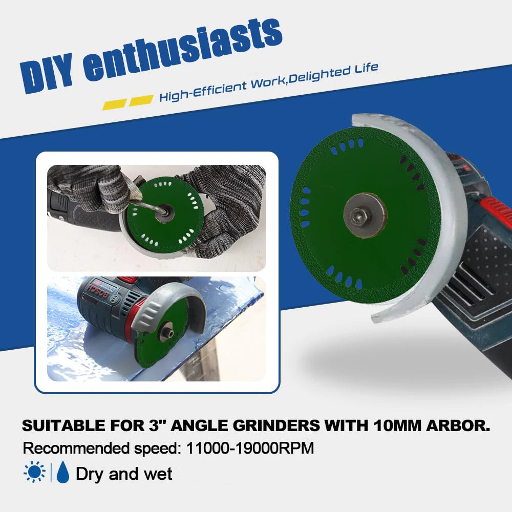 Glass Cutting Disc 75mm/3inch Ultra-thin Saw Blade Diamond Jade Wine Bottle Ceramic Polish Angle Grinder Machine Qme