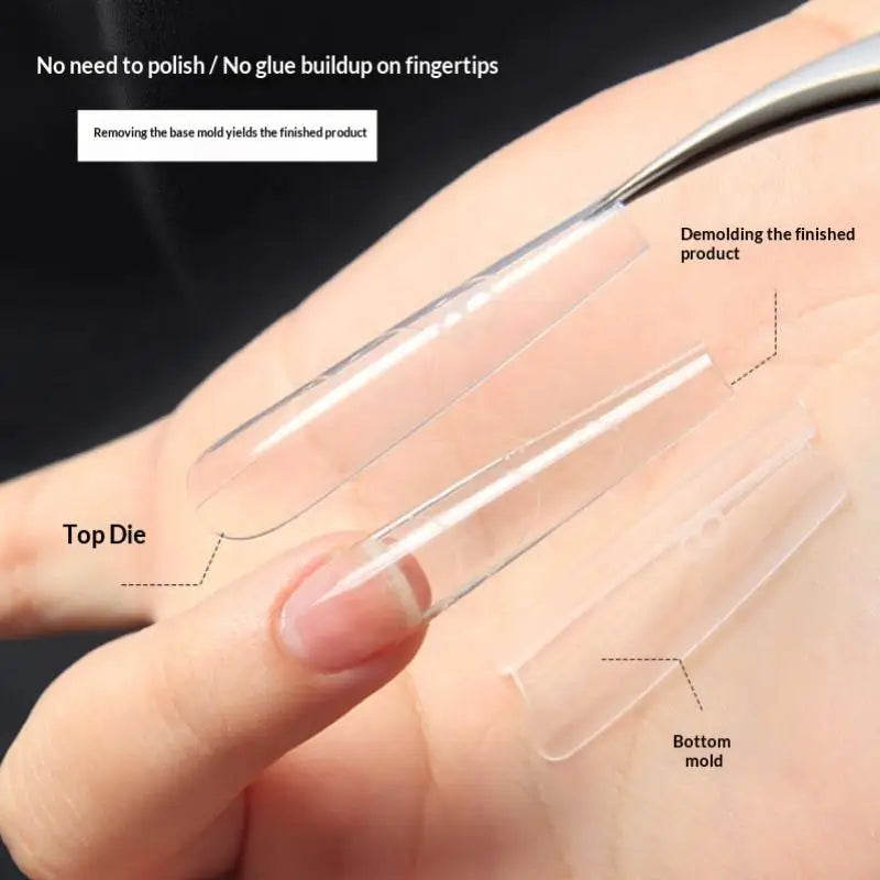 Nail Art Forms Manicure Tool Sandwich Dual 15 Extensions-dual Bottom Qme