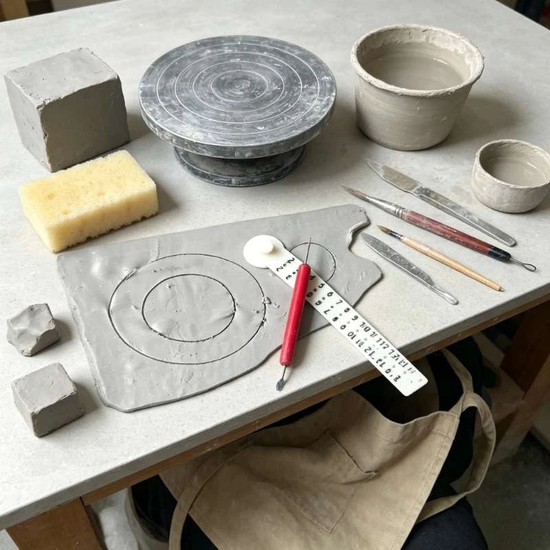 1 Set Pottery Clay Circular Cutting Ruler Divider 0.79-6.3Inch Flexible Interchangeable Perforated Clay Craft Tool Qme