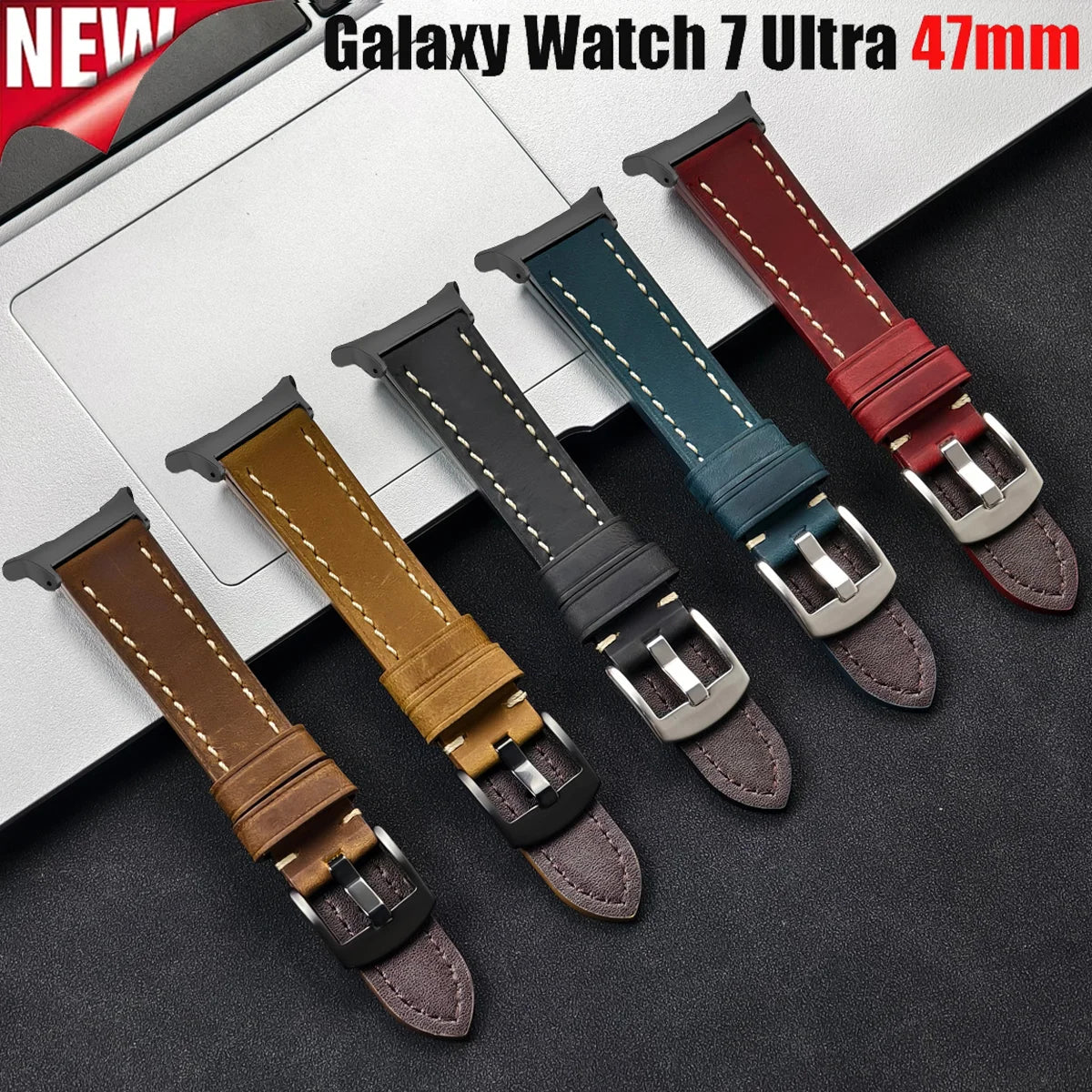 Leather Strap for Samsung Galaxy Watch 7 Ultra 47mm Quick Release Bracelet Wristband for Galaxy Watch Ultra Watchband 22mm Band Qme