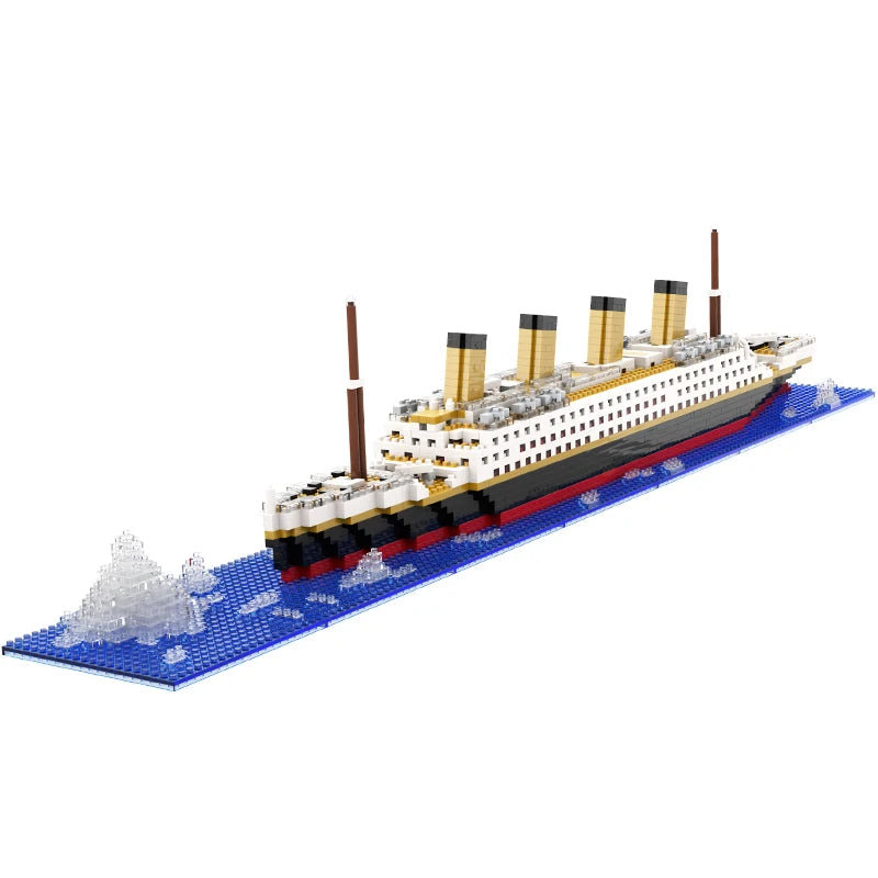 Small Particle Building Block Assembly Toy Titanic Giant Boy Girl Puzzle Cruise Ship Brick Model Kit Desltop Birthday Gift Child Qme