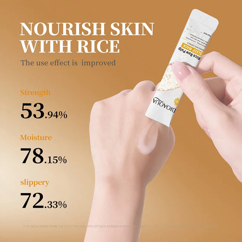 Travel Rice Pulp Sleeping Mask Moisturizes Absorbs Well Brightens Qme