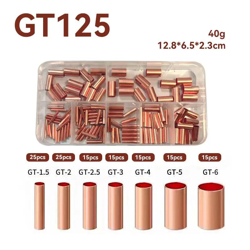 125 250 414 Non Insulated Electrical Butt Terminal Assortment Wire Qme 125PCS