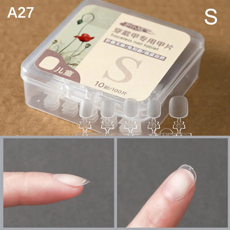 Box False Nails Press Coffin Artificial Clear Fake Nail Tips Qme A27