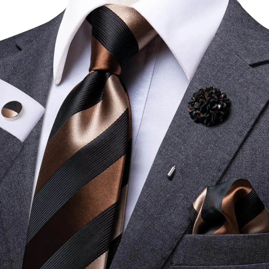 25 Colors Neck Ties Men Luxury Wide Silk Wedding Tie Pocket Square Qme N-0585-XH-0063