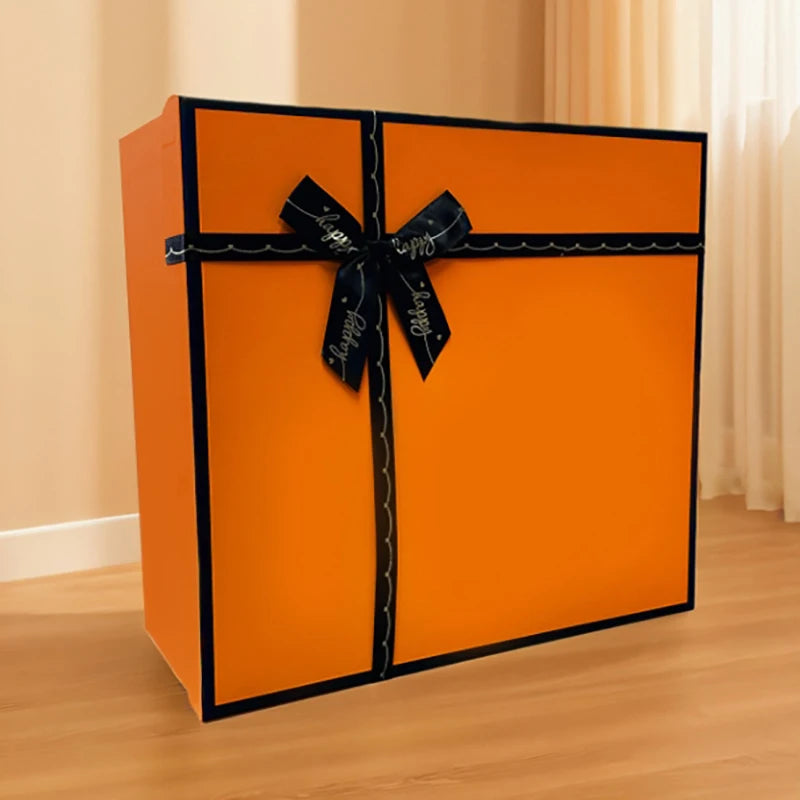 Orange Bow Box Premium Wedding Birthday Valentine Wrap Qme