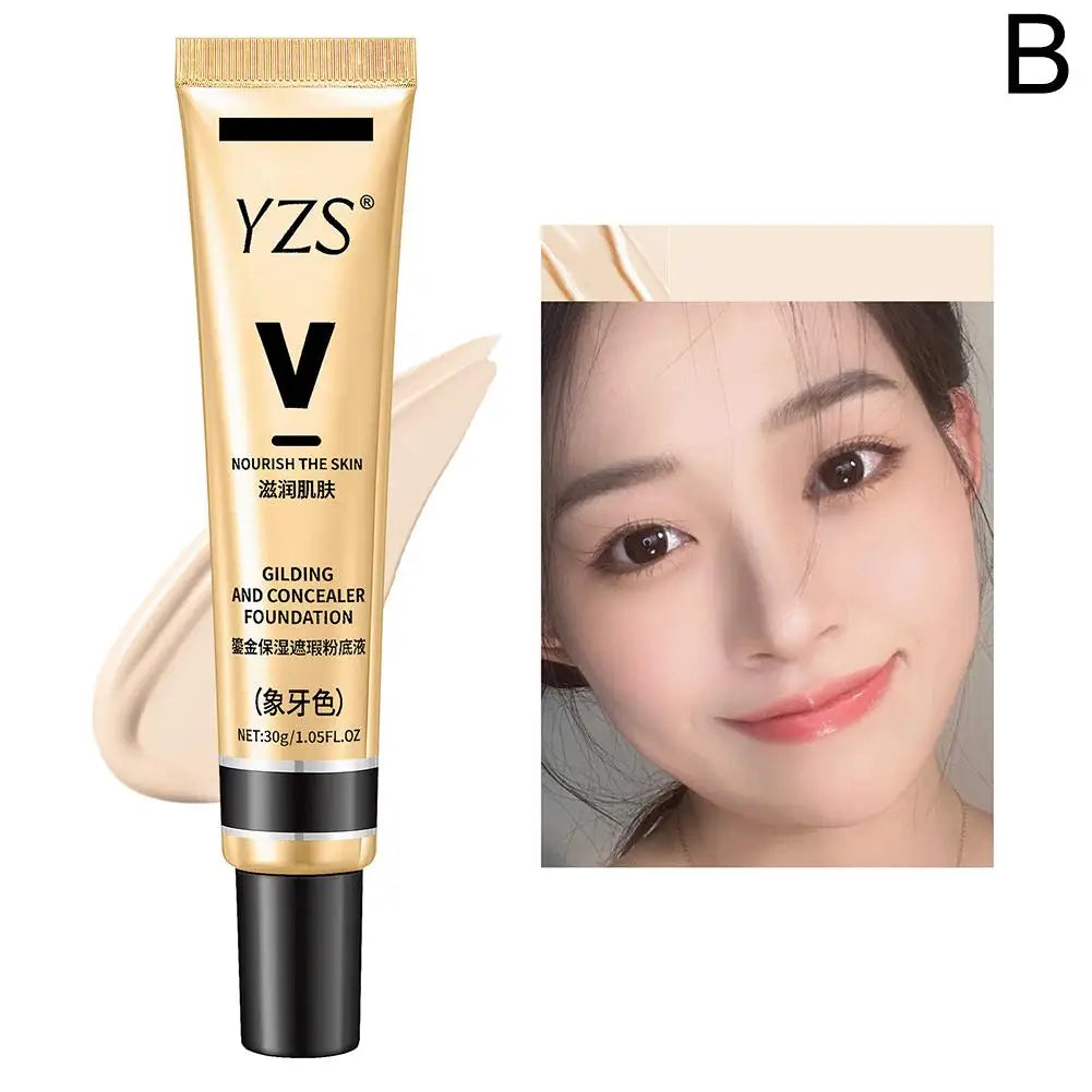 Natural Foundation Primer Concealer Waterproof Longwear Full Coverage Qme 01 Ivory white