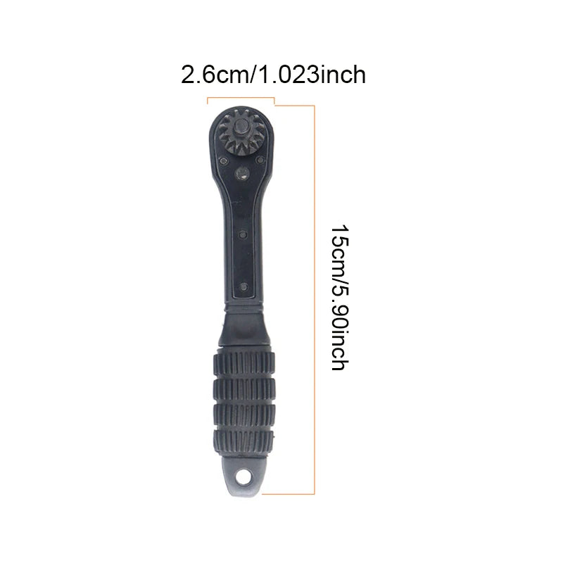 3-In-1 ratchet drill chuck wrench set with replaceable head, three-speed fast ratchet, forward and reverse function and anti-ski Qme