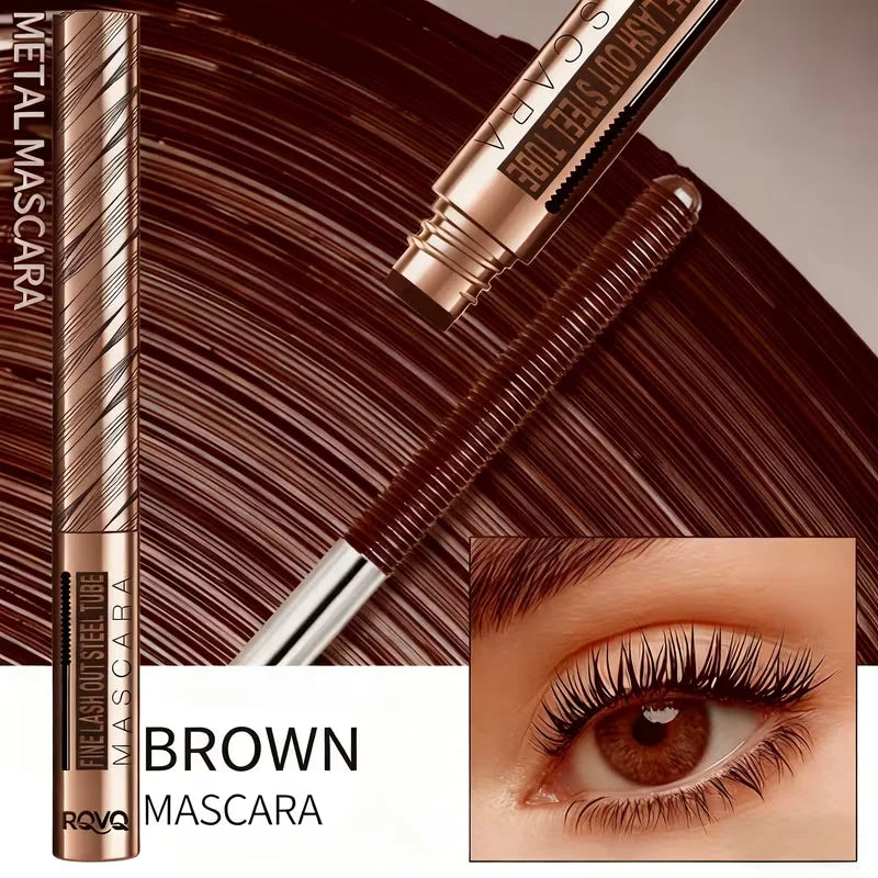 Waterproof Steel Tube Mascara Black Brown Lengthening Curling Qme 02Brown