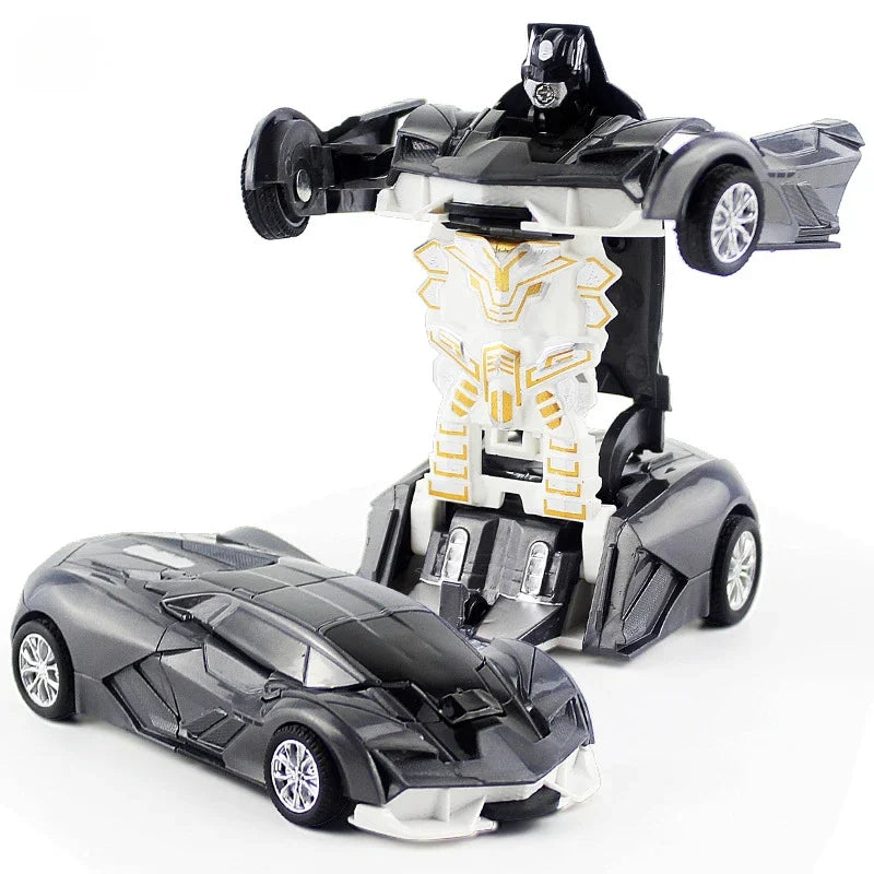One-key Automatic Transform Robot Car Model Toy for Boys Children Plastic Funny Action Figures Deformation Vehicles Car Kid Qme