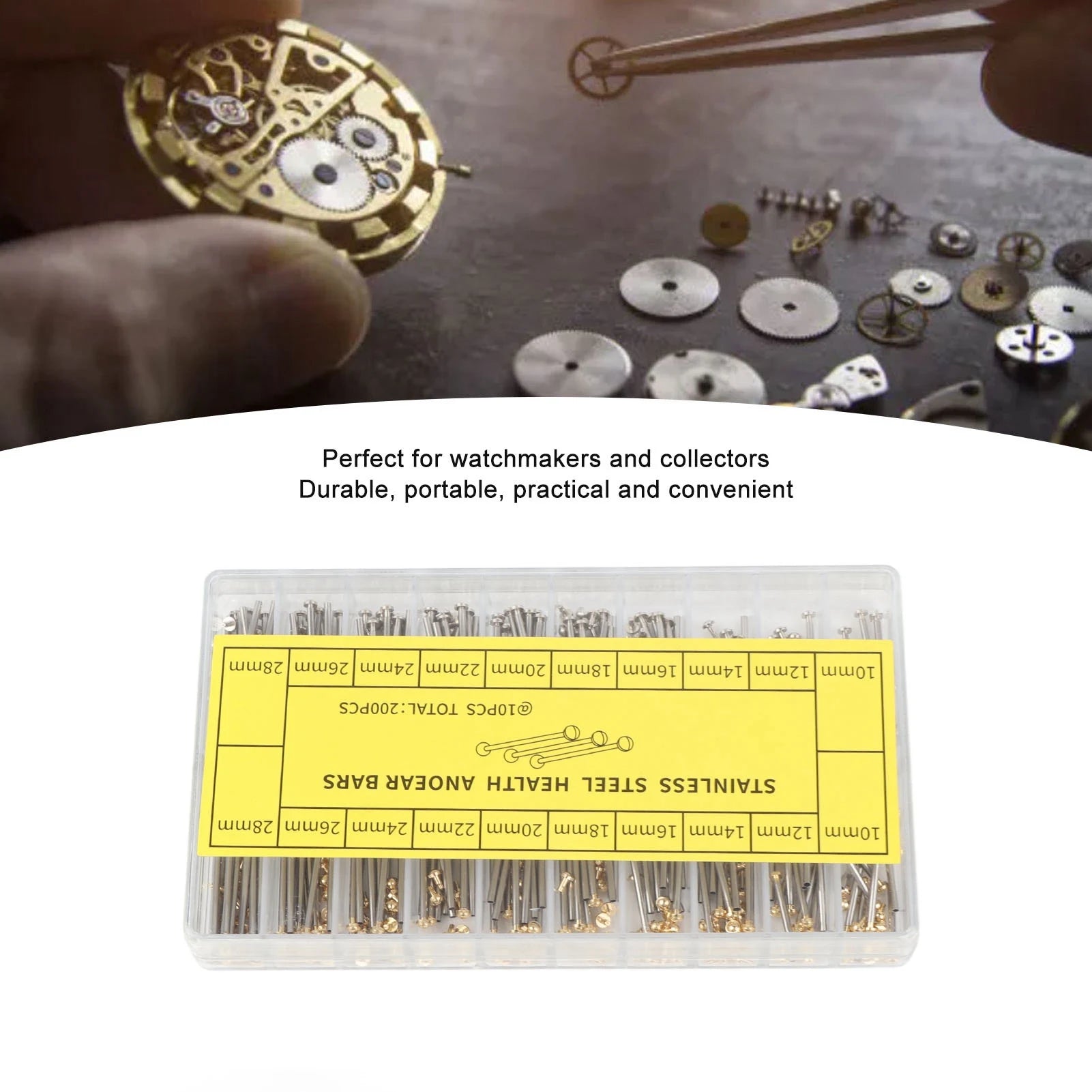 Watch Strap Screw Link Pin Fit Gold Silver Watch Connecting Screw Tube 1.3mm Width 10 Different Size for Watchmaker Qme