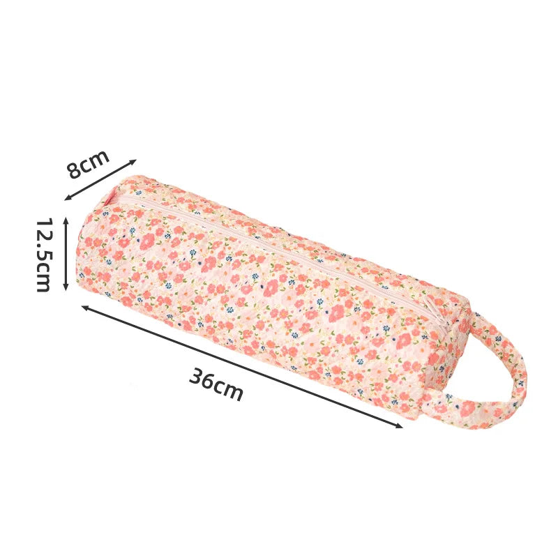 A Storage Bag Large Capacity Polyester Material Portable Wear-resistant Portable Drum Hair Dryer Bag Floral Storage Bag Qme Pink floral