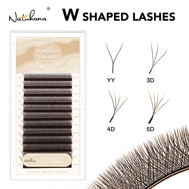 NATUHANA Brown W Lashes Shaped Bloom 2D 3D 4D 5D Automatic Flowering Qme