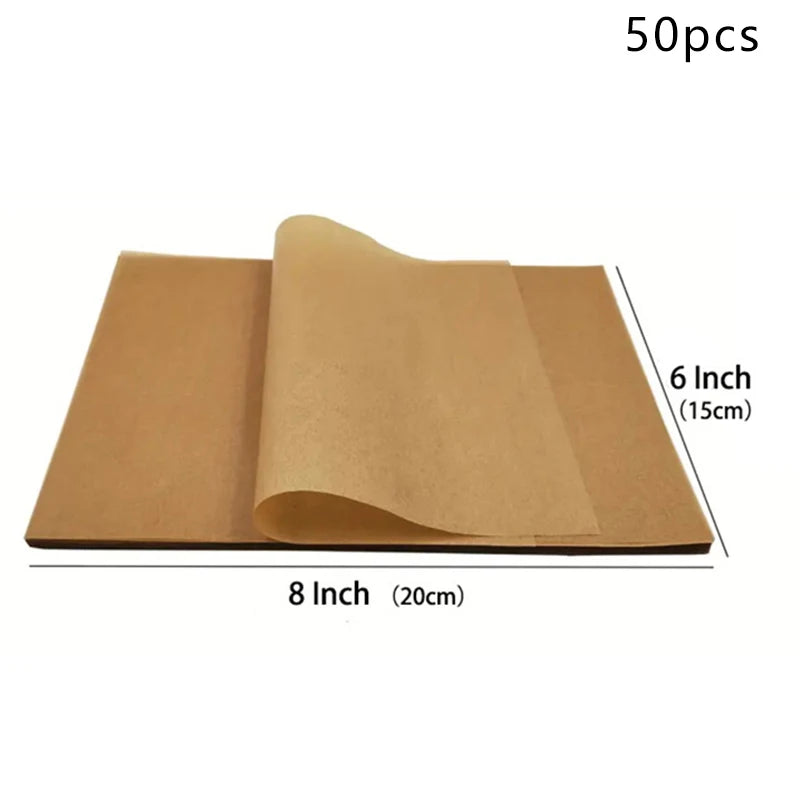 50/100Pcs Parchment Paper Baking Sheets Non-Stick Precut Baking Parchment Baking Paper Will Not Curl Burn Wax Paper. Qme A1