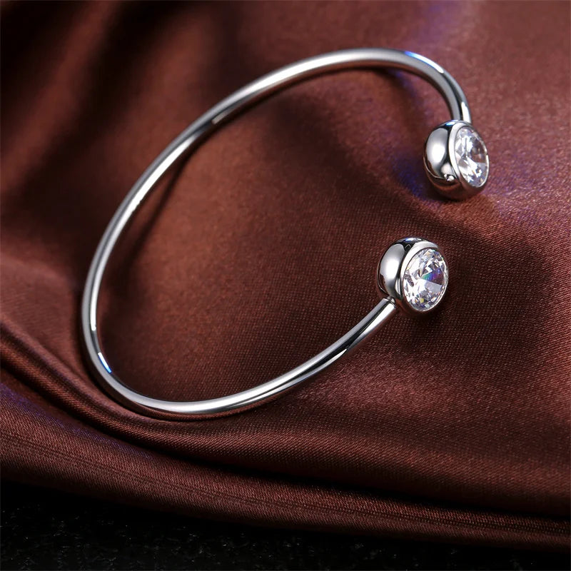 Genuine Fine 925 Sterling Silver Color Charming Jewelry Bracelet Bangles Women Fashion Accessories Factory Price Fast Shipping Qme