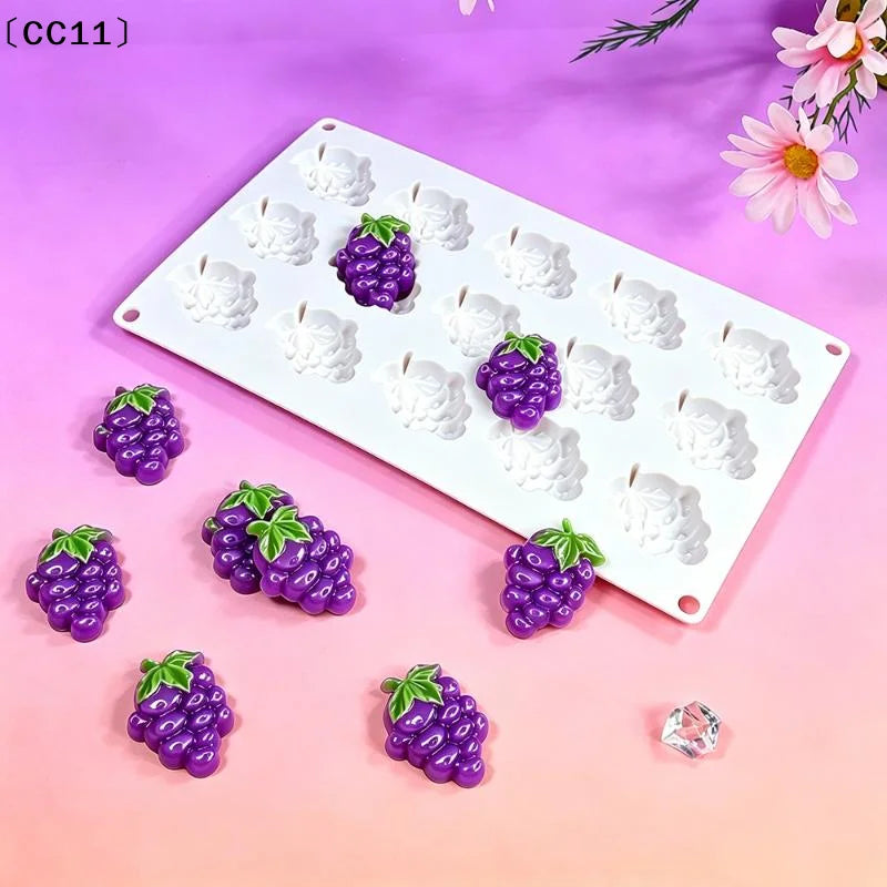 Grape Skewers Bananas Shape Silicone Molds Chocolate Mousse Cake Mold Qme