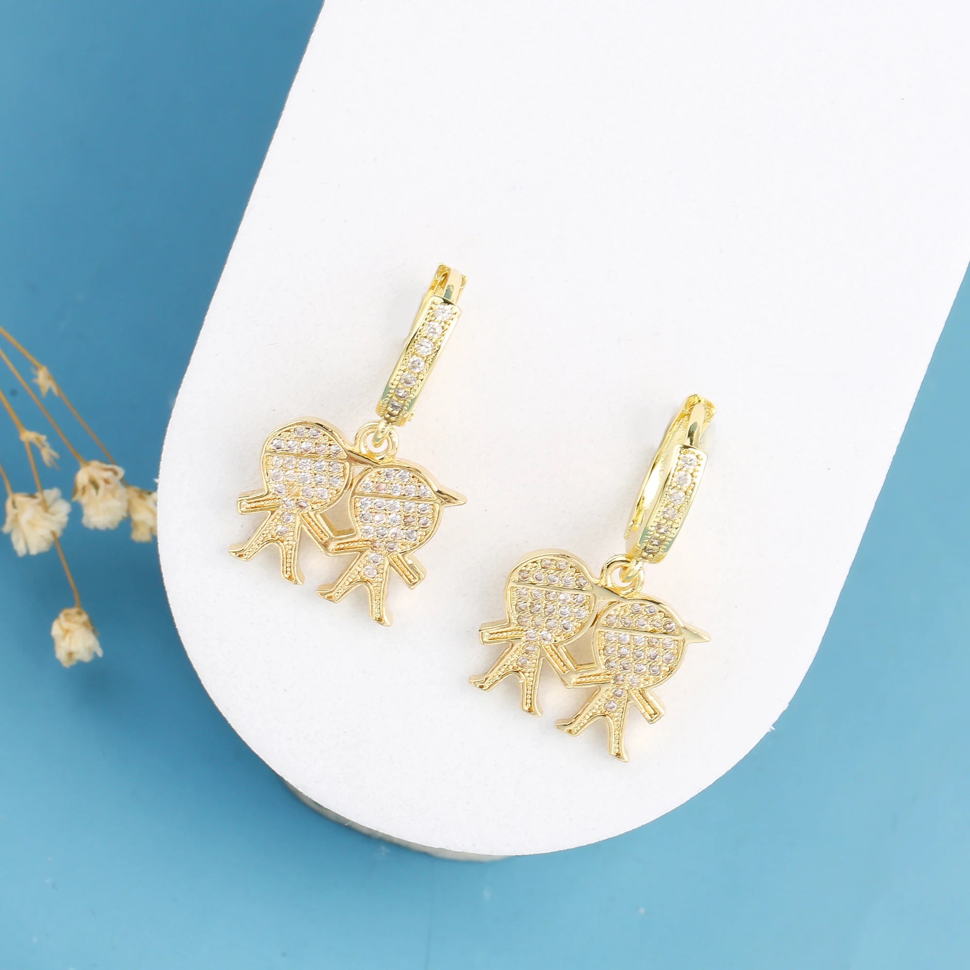 4 Style Shiny Colorful Zirconia Boys Girls Theme Character Earrings Hip Hop for Women Daily Party Crystal Jewelry Wholesale Qme 2
