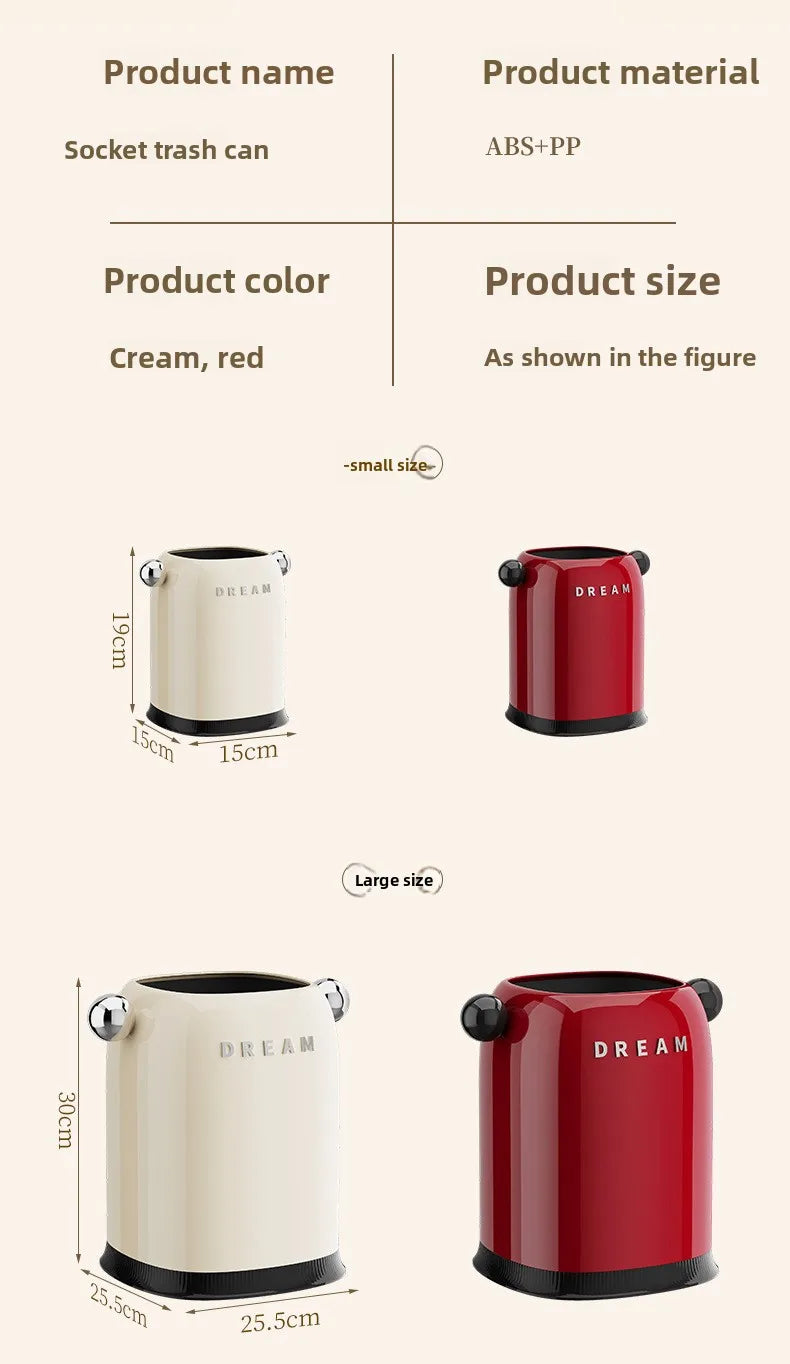 Luxury Home Trash Can for Living Room&Bedroom Garbage Bin Decorative Wastebasket for Office,Bathroom&Desktop,Storage Solution Qme
