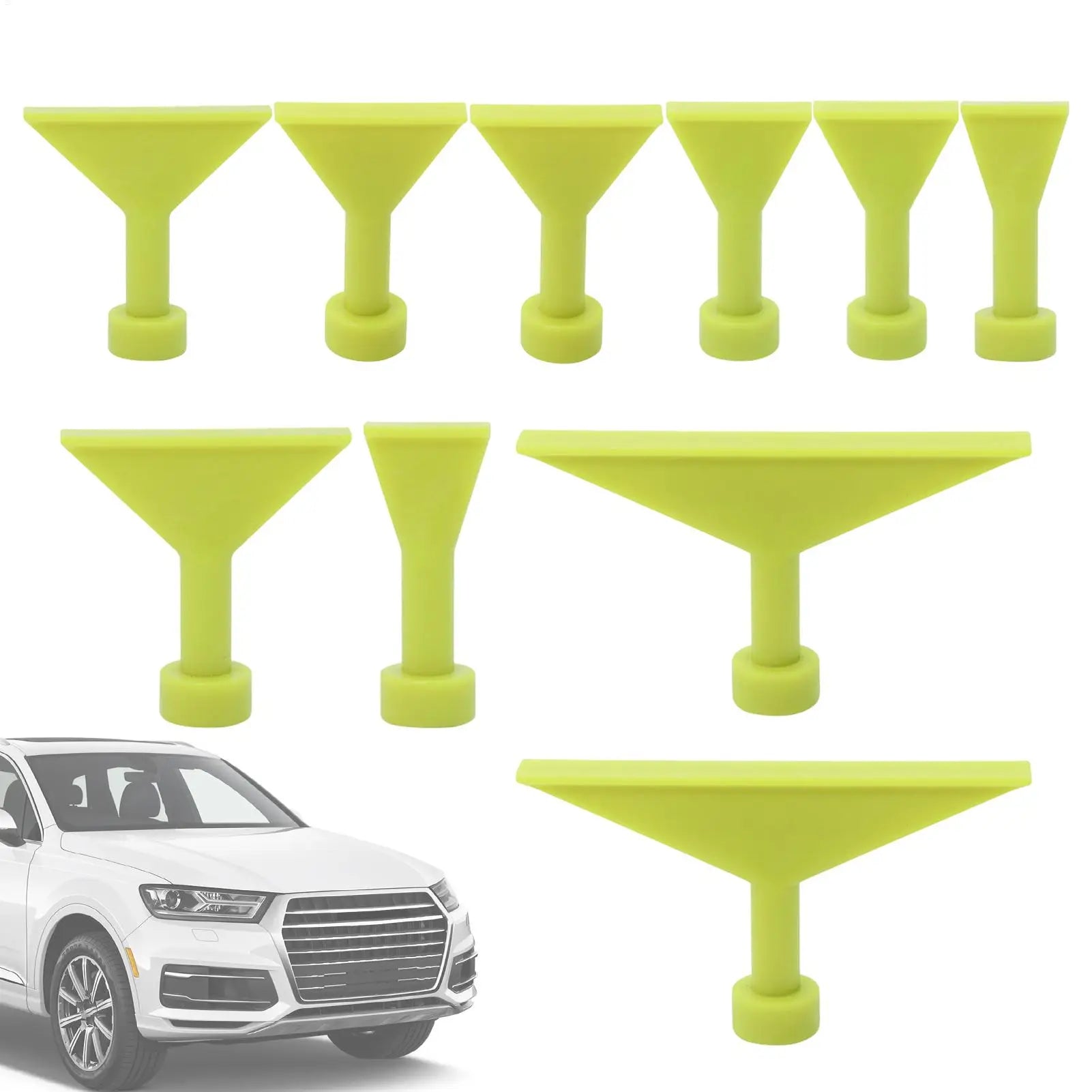 1set Dent Removal Puller Tabs 10-pieces No Paint Dent Repair Glue Tabs Vehicle Body Repair Hailstone Damage Fixing Tools Qme