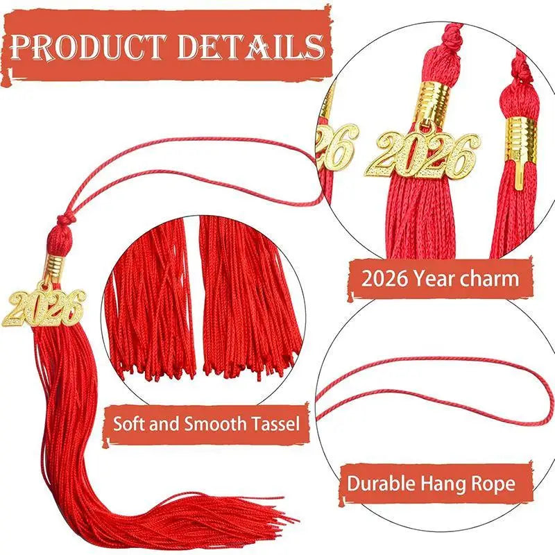 2026 Polyester Alloy Academic Tassel Hanging 10 Colors Pure Charm Qme