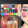 42 Colors UV Neon Face Paint Set Water Soluble Fluorescent Glitter Art Makeup for Body Painting Festivals Halloween Qme 42COLOR