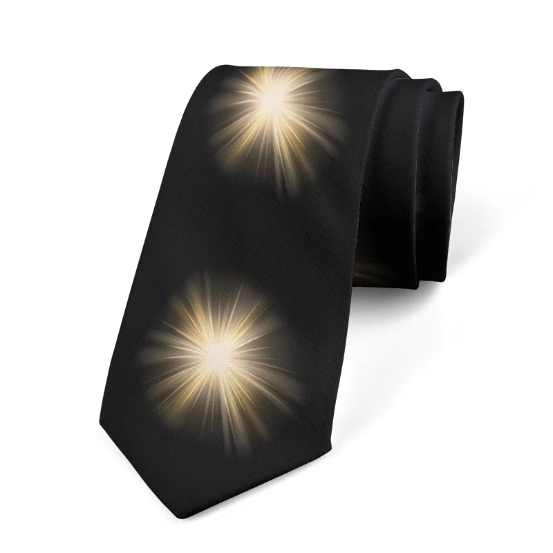 Wonderful Light Source Printed Tie Fashion Casual Novelty Men's Qme style3