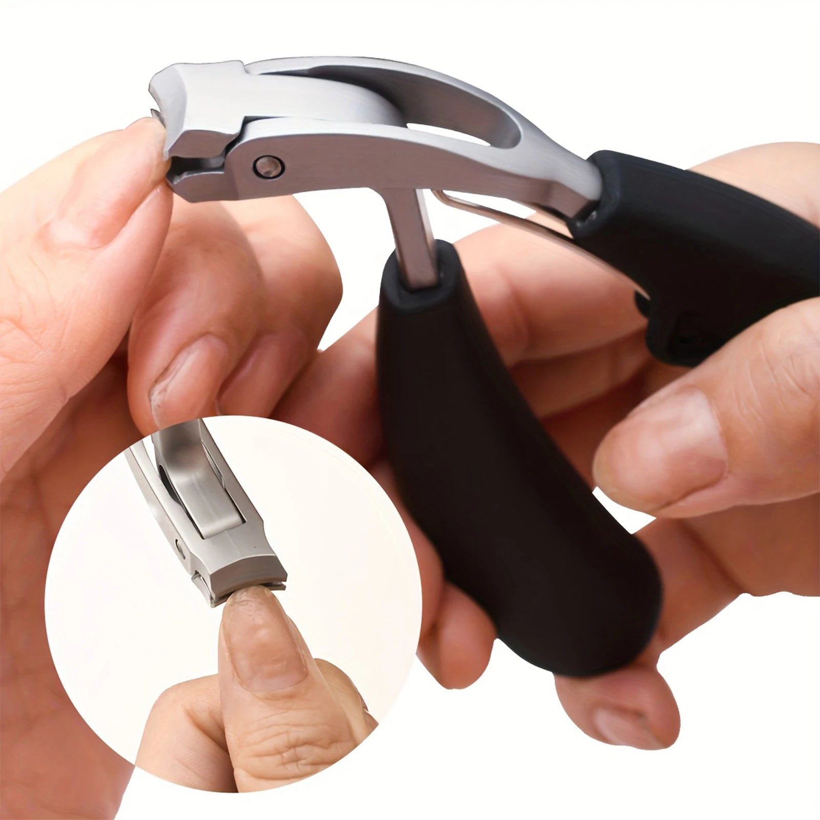 Heavy-Duty Professional Nail Clipper Splash Prevention Long Handle Elbow Design Sharp Blades Stainless Steel Elbow Nail Clippers Qme
