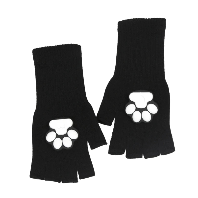 Harajuku Y2k Women Girls 3D Cat Pad Paw Gloves Black Punk Streetwear Qme A2
