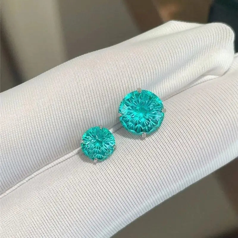 Multicolor Faceted Crystal Stud Earrings Stainless Steel Screw Back Hypoallergenic Piercing Earrings for Office Business Wear Qme