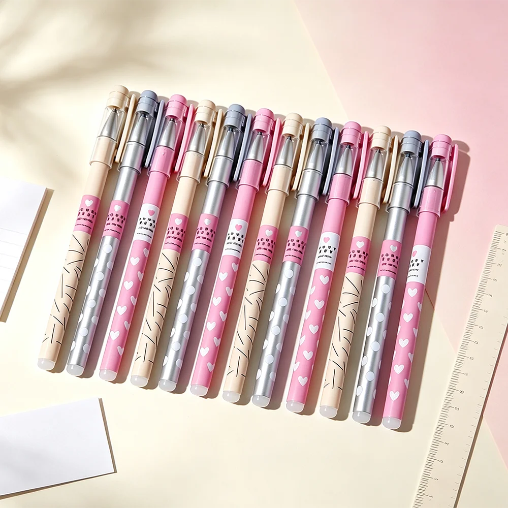 12/24Pcs Blue Erasable Gel Pens, Medium Tip 0.38mm, Smooth Writing, Suitable for Office and Everyday Use Stationery Qme