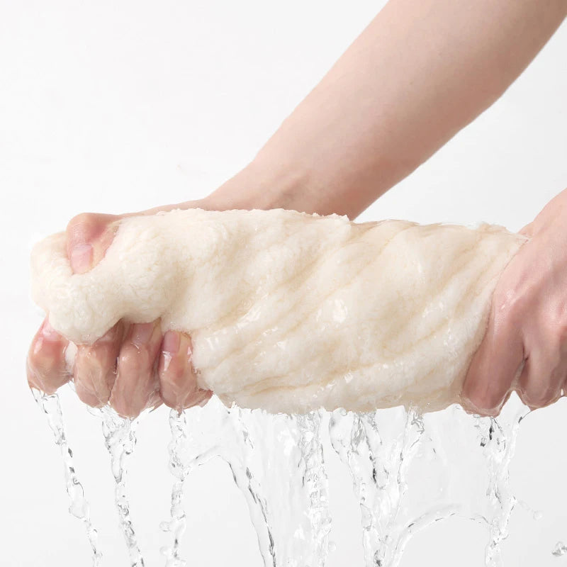 Microfiber Hair Towel Extra Large Wrap Quick Dry Elastic Band Ultra Qme