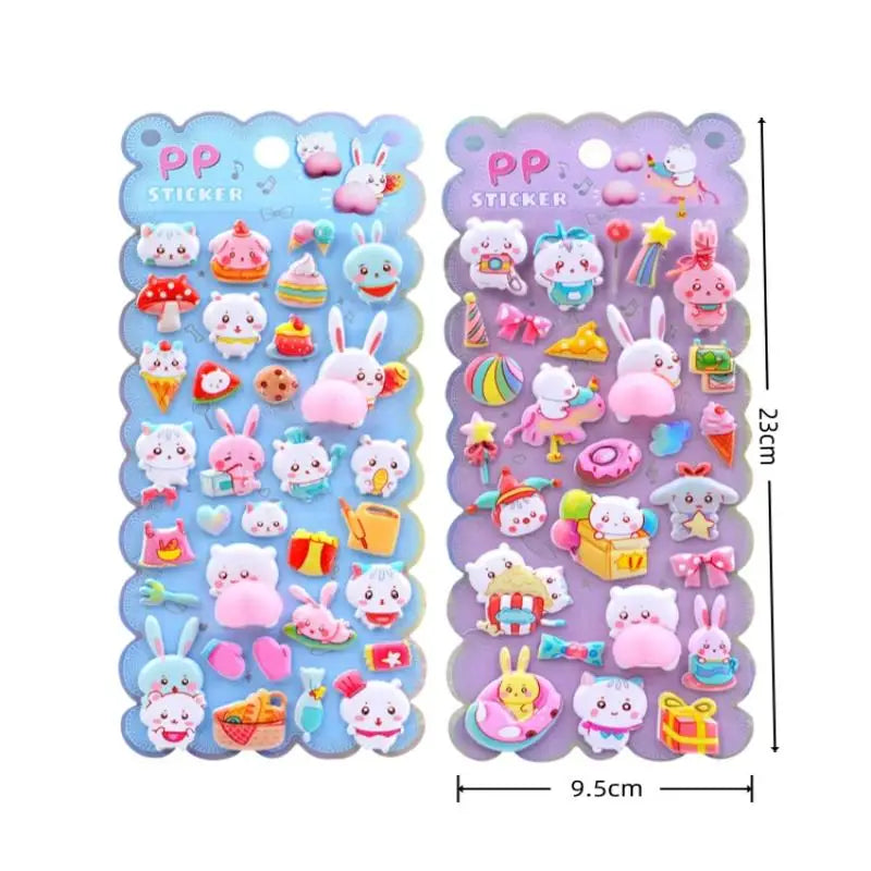 Cartoon Animals Soft Puffy Butt 3D Stickers DIY Scrapbooking Journal Qme