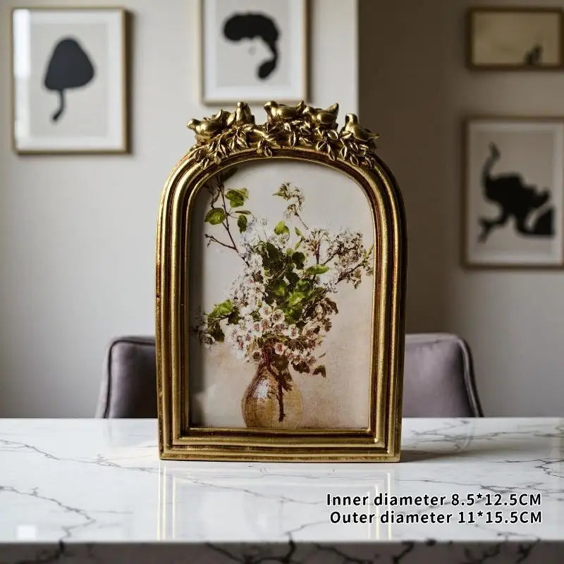 Desk Wall Decoration Oval Photo Frame Small Retro Hanging Creative Qme A1