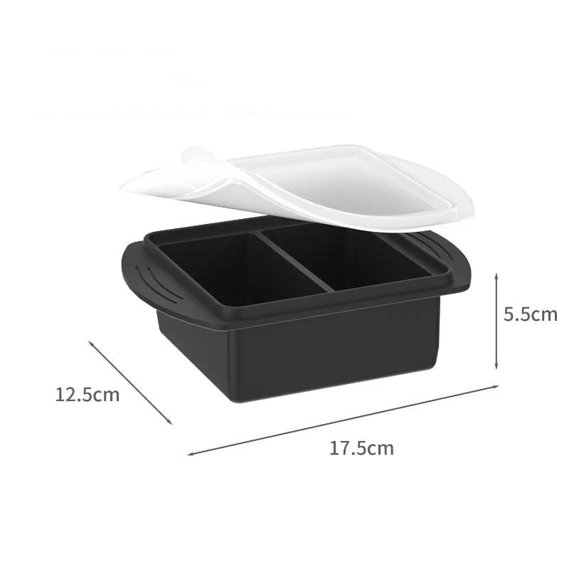 Silicone Tray Lid Single Double Compartment Freezer Mold Summer Qme A12