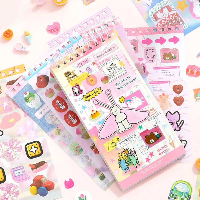 20 Sheets INS Hand Account Stickers Scrapbooking Kawaii Stationery Qme