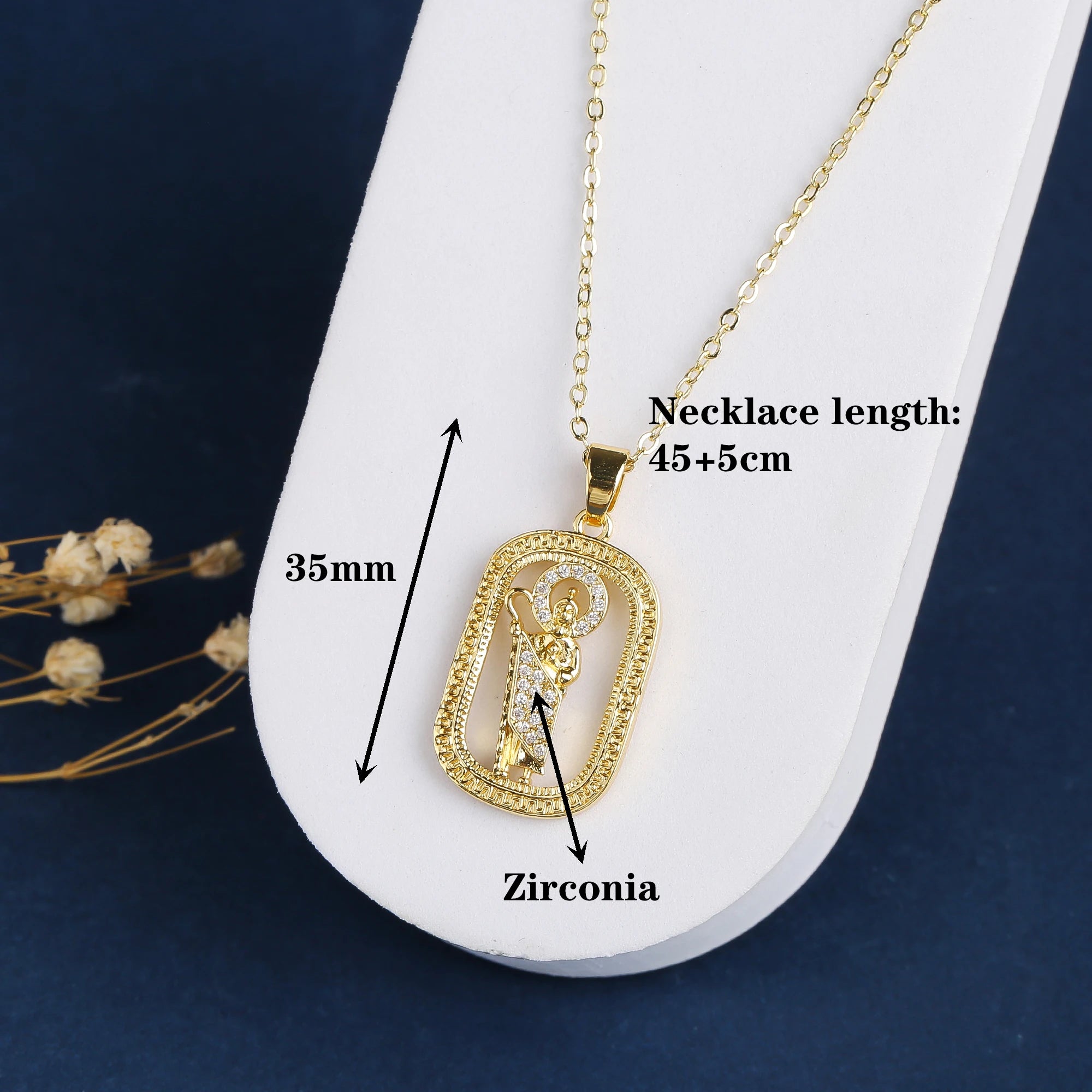 Trendy Man Woman Religious St. Jude Zirconia Pendant Necklace For Female Punk Style Choker Neck Jewelry Friendship Gifts 2024 Qme