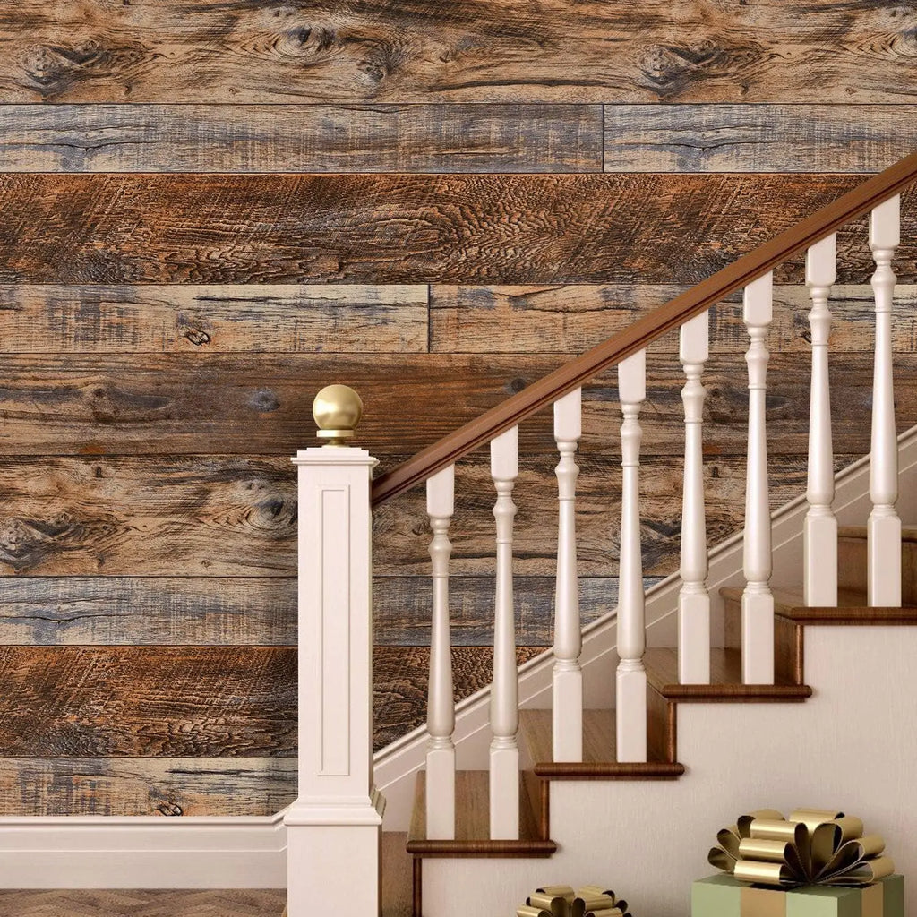 Brown Wood Wallpaper Peel Stick Shiplap Self Adhesive Contact Paper Qme