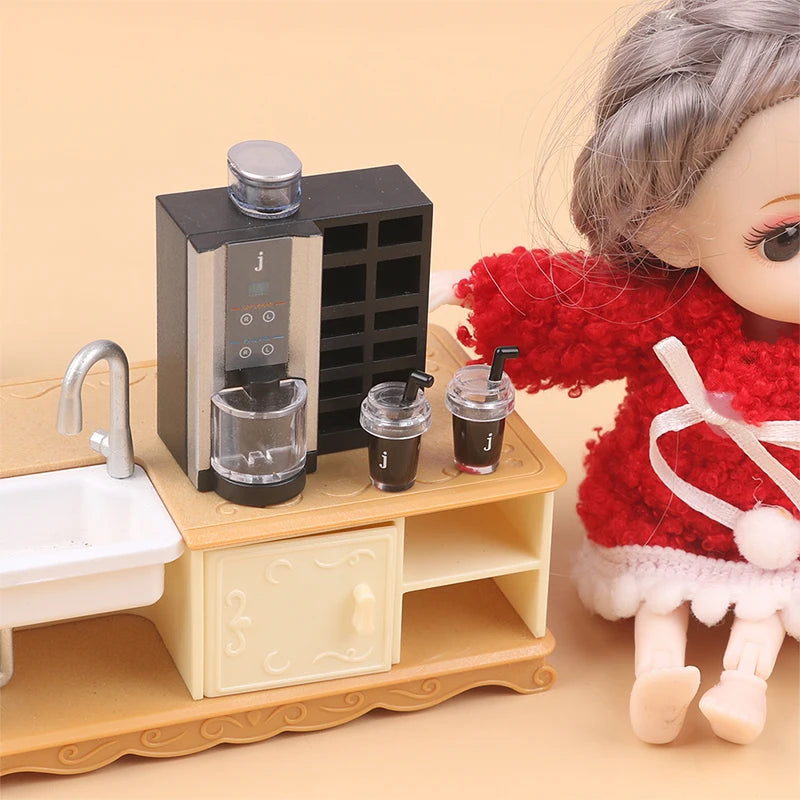 Photography Scene Props Doll House Decoration Mini Coffee Machine Qme