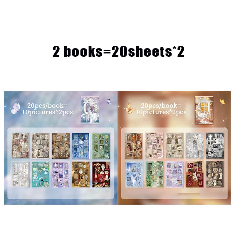 Retro Oil Painting Vibe Sticker Book, Decor Stickers for Junk Journal, Gift Wrapping and Phone Case, Ideal for DIY Lovers Qme 2 books