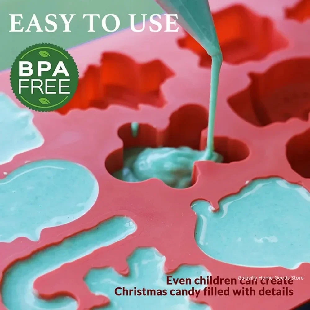 Christmas Silicone Chocolate Molds Candy Baking Moulds Handmade Qme