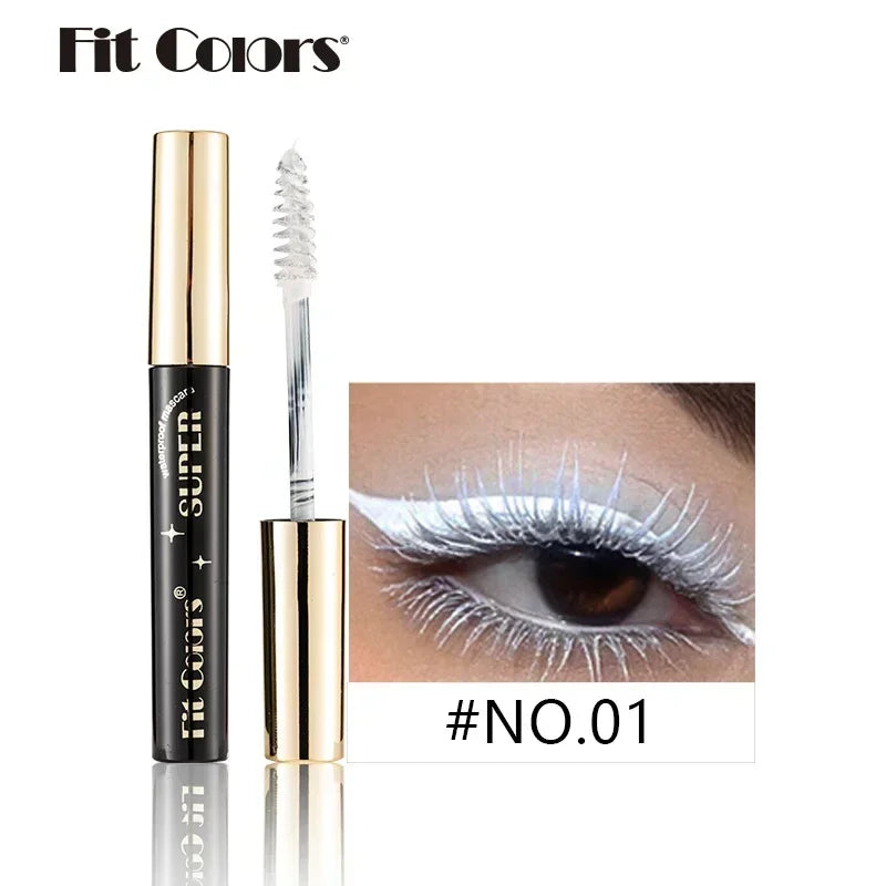 Color Mascara 14 Thick Curl Waterproof Non-smudding Natural Long Lasting Blue White Green Pink Black Eye Makeup Qme 01