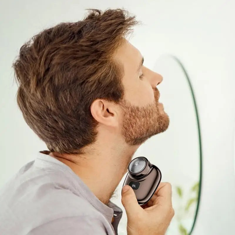 Mini Electric Shaver Face Beard Digital Display Trimmer USB Charging Qme